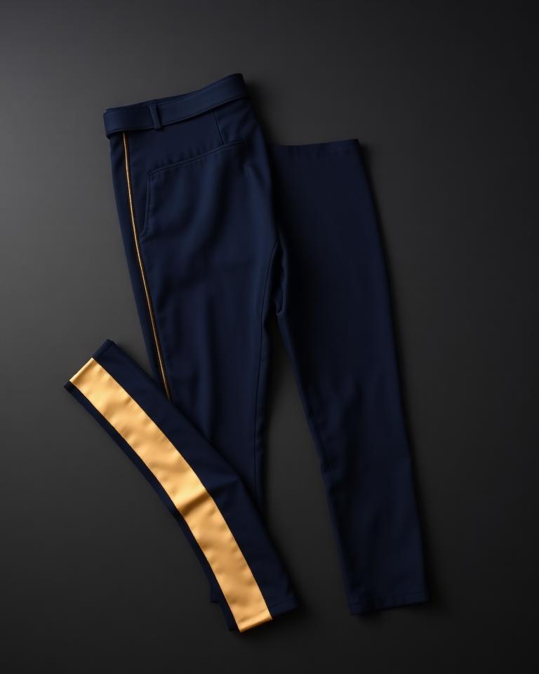 Navy Gold-Stripe Breeches