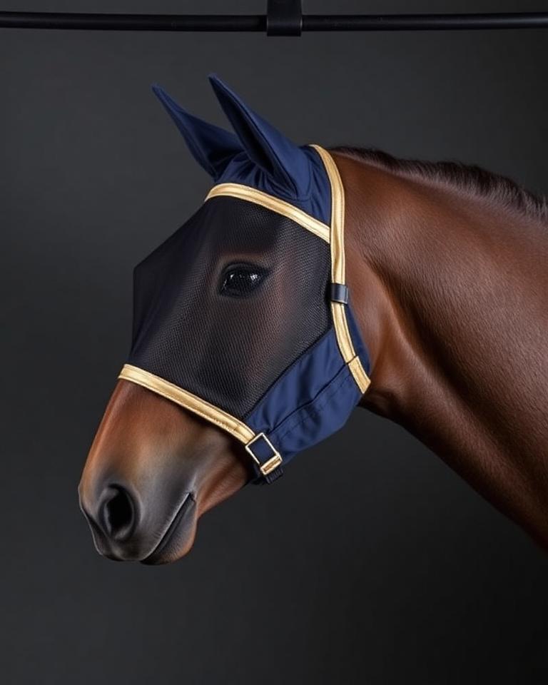 Navy Mesh Fly Mask
