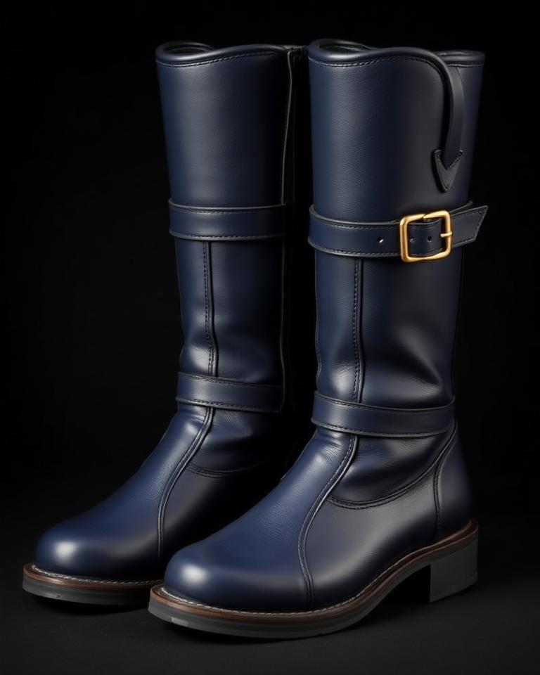 Navy Brushing Boots